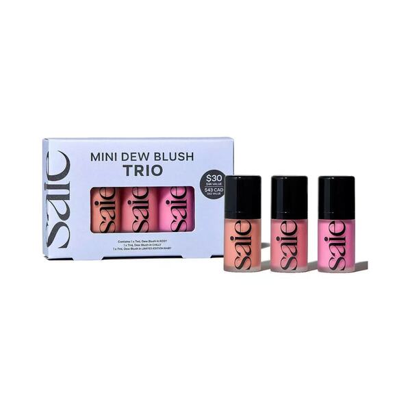 Saie Mini Dew Blush Liquid Cream Blush Trio Set in BABY pink, CHILLY mauve - NIB - Picture 1 of 1